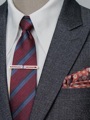 Bộ Suit Xám Đen Hoạ Tiết Kẻ Mờ Classic Fit TGS392